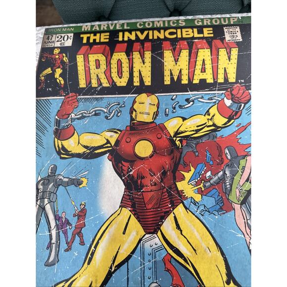 Marvel Comics Iron Man Retro Wood Plaque Wall Hanging Comic Book Cover - Picture 5 of 7